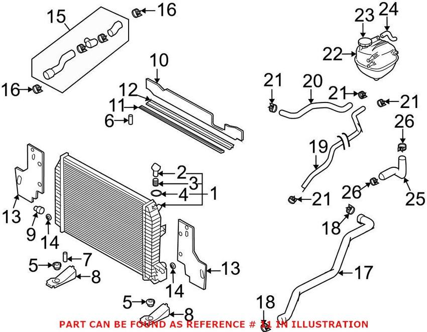 Radiator Housing Seal - Upper